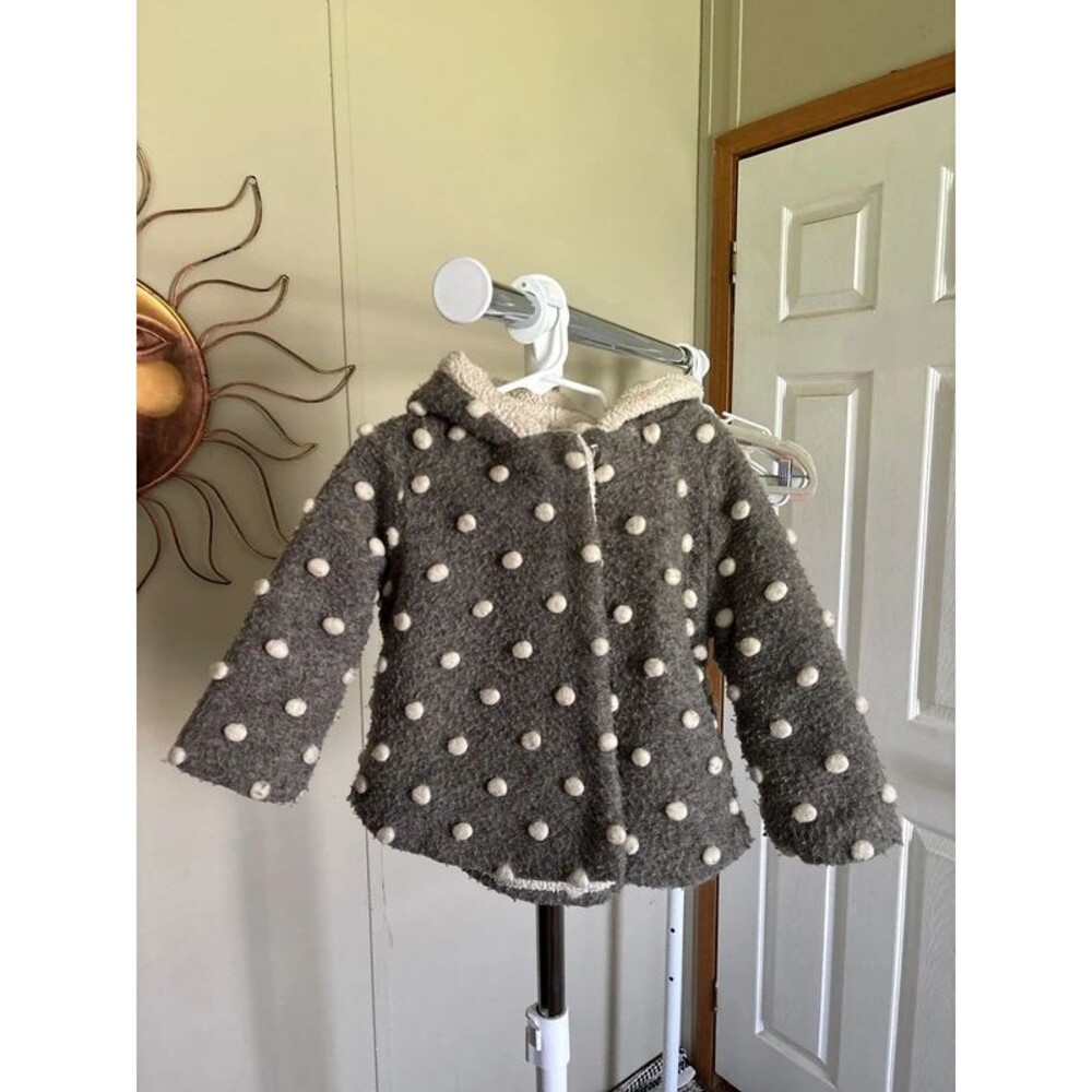 Baby girl Zara knitwear 3-4 years polkadot pea coat jacket